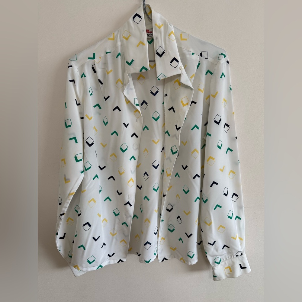 Bleyle White Blouse with Geometric Patterns